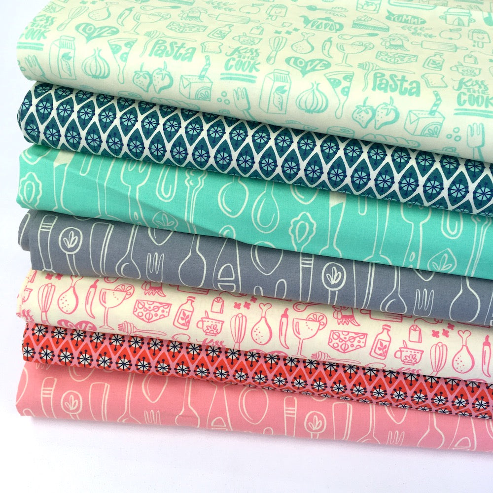 Kitchen Spoons - Hamburger Liebe Organic Cotton Poplin - Pink