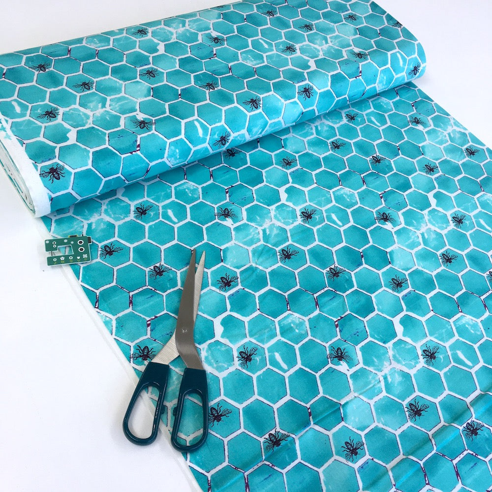 Cotton and Steel - Pollinator - Bumblehoney Aqua