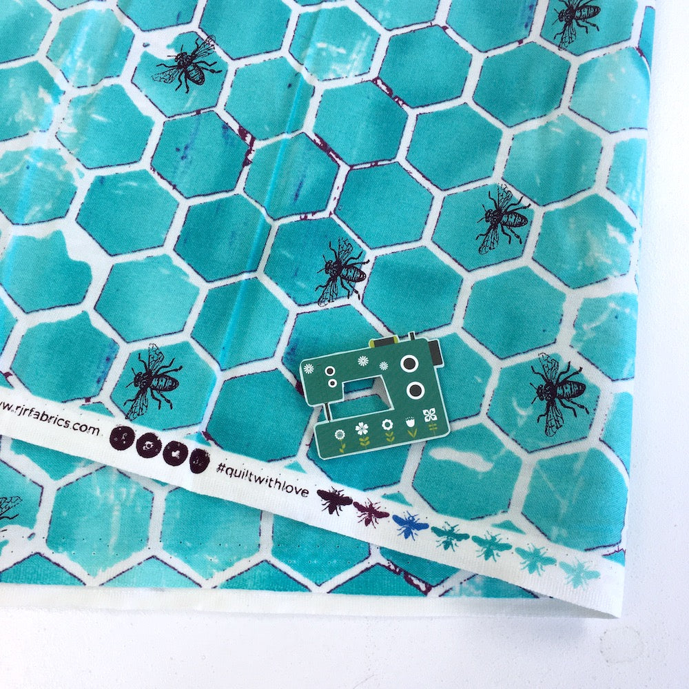 Cotton and Steel - Pollinator - Bumblehoney Aqua