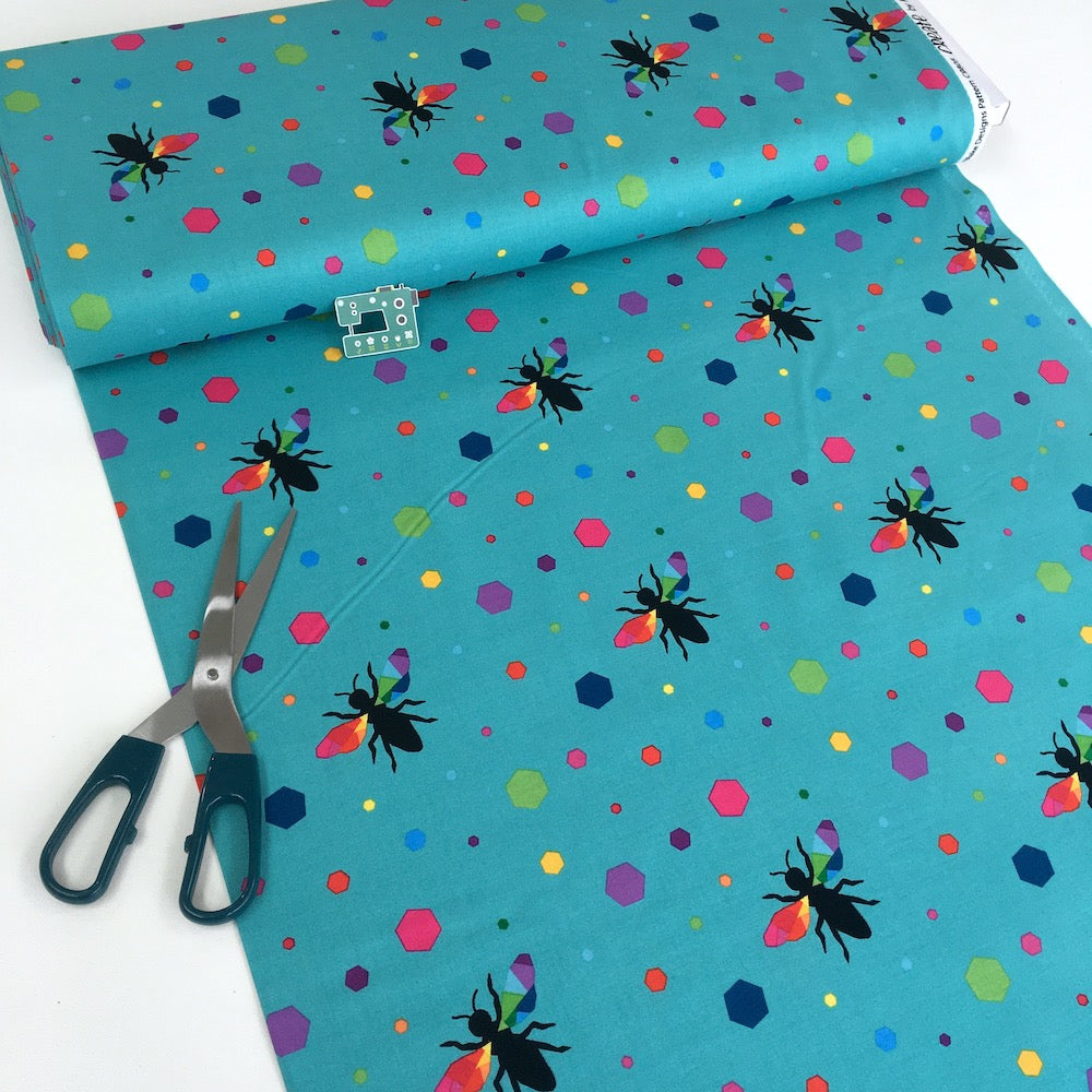 Riley Blake - Create - Rainbow Bumblebee Turquoise