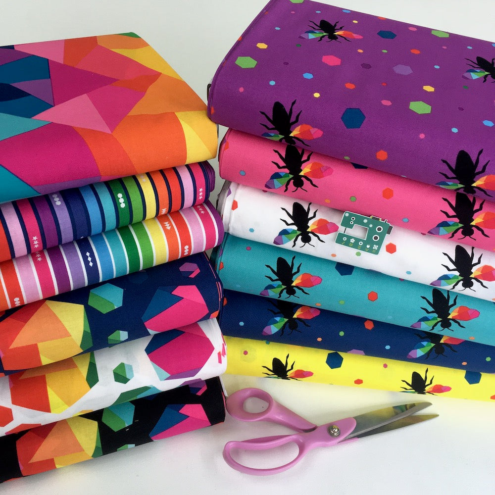 Riley Blake - Create - Rainbow Bumblebee Navy