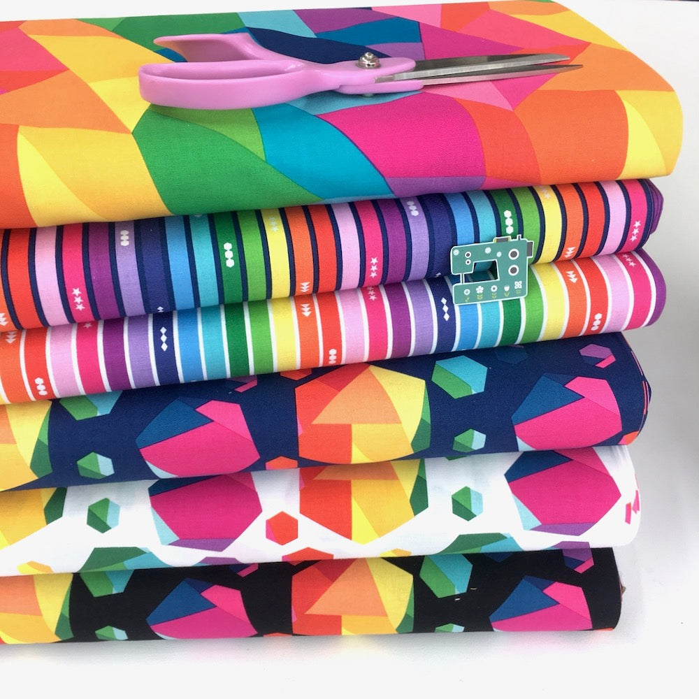 Riley Blake - Create - Rainbow Bumblebee Navy