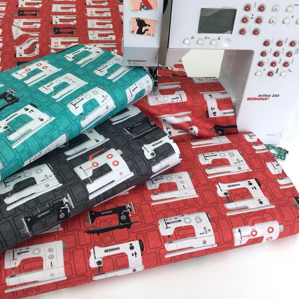 Benartex - Vintage Bernina - Red