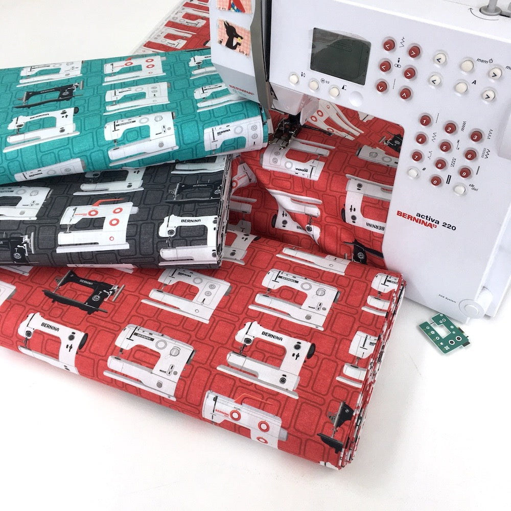 Benartex - Vintage Bernina - Red