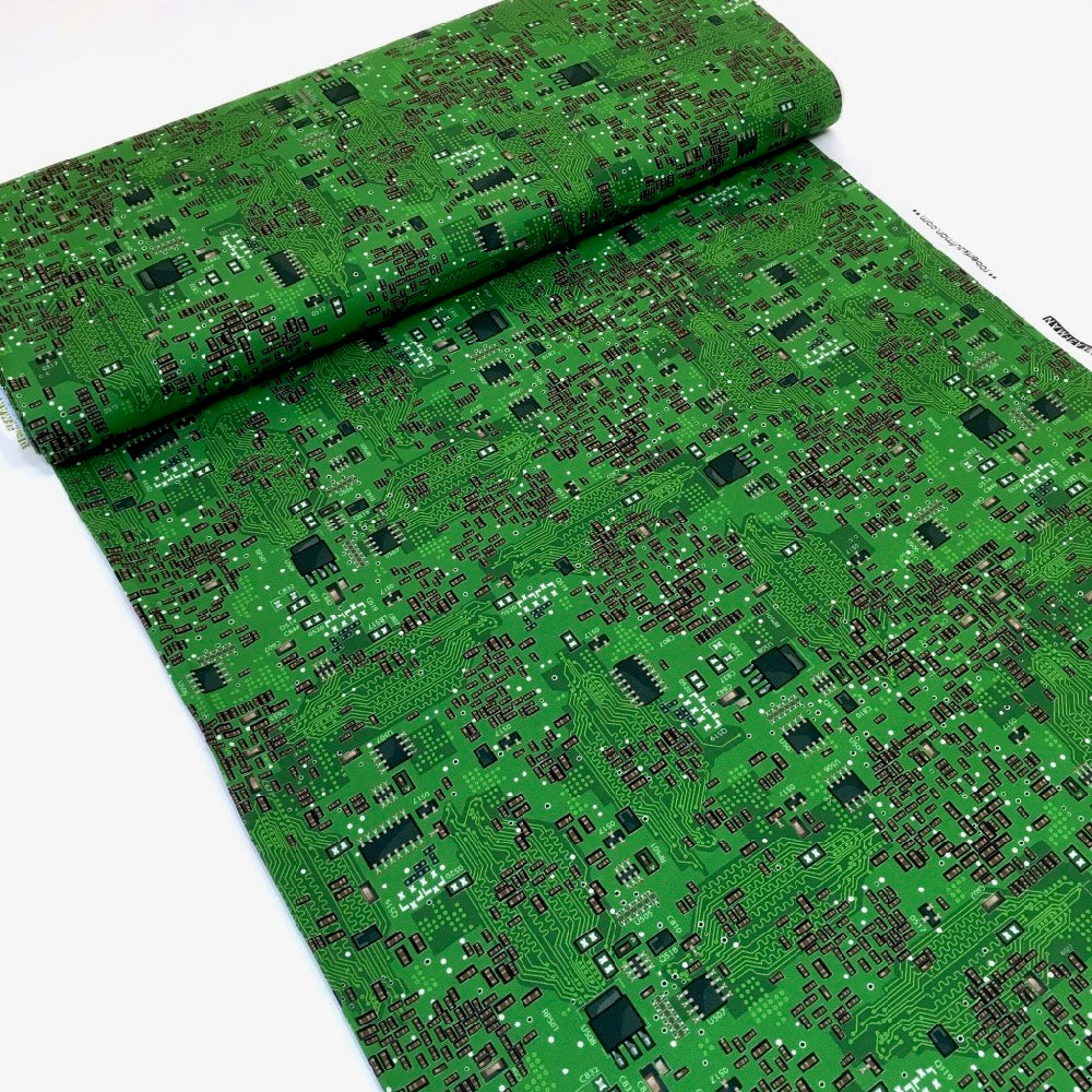 Science Fair 3 Circuit Boards Green - Frumble Fabrics
