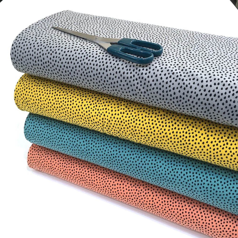 Mini Raindrops Printed Jersey Dots Grey - Frumble Fabrics