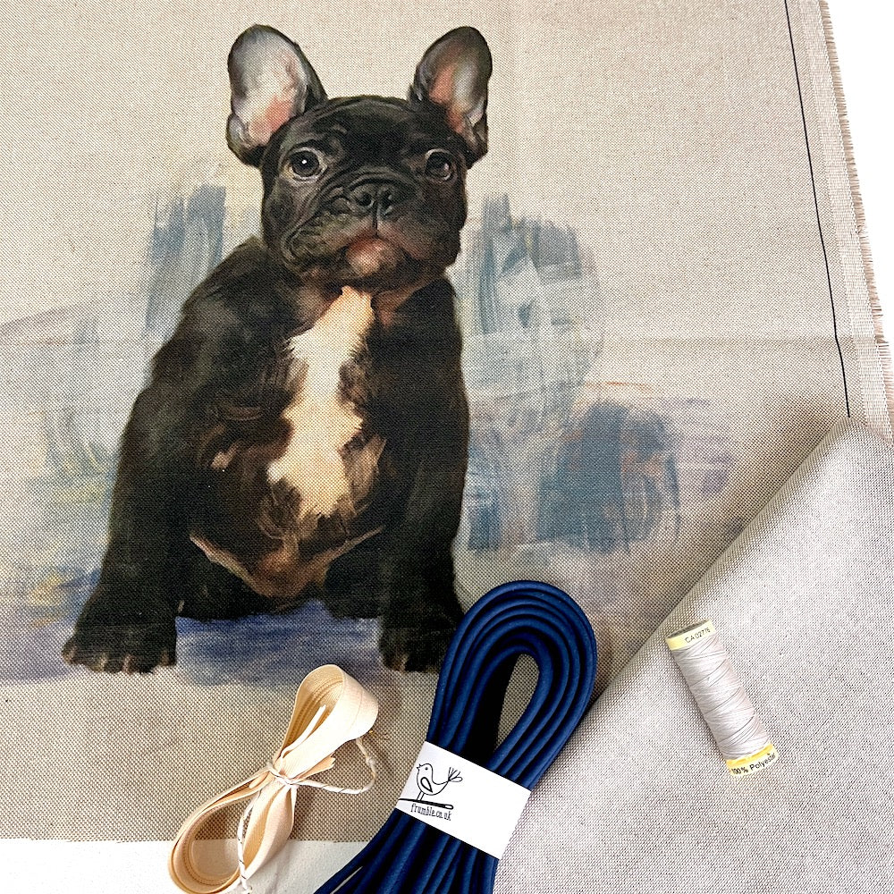 Frenchie Cushion Panel Project Piped Kit (zip+envelope) Navy