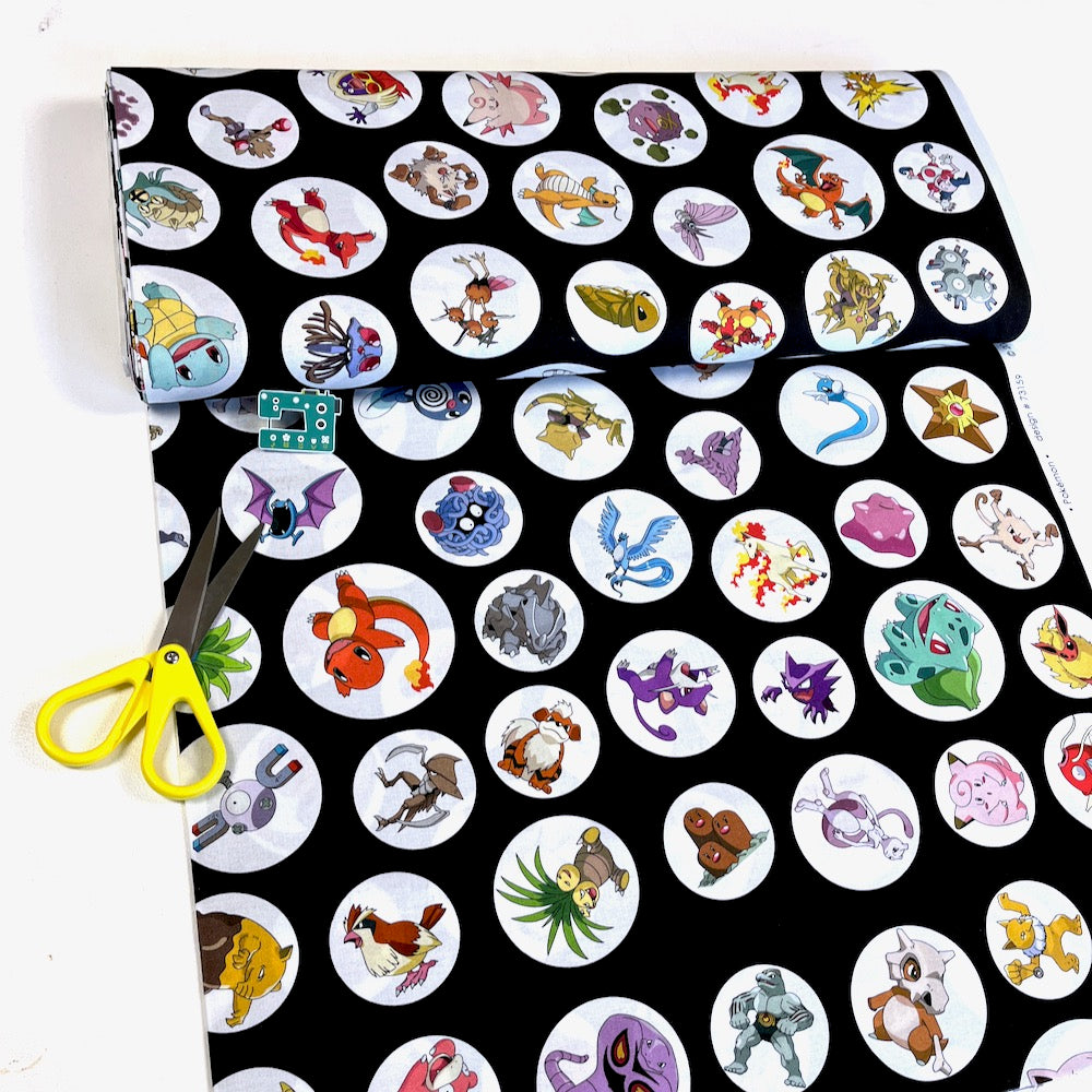 Remnant of Robert Kaufman - Pokemon Toss - Character Circles Black (90cm)