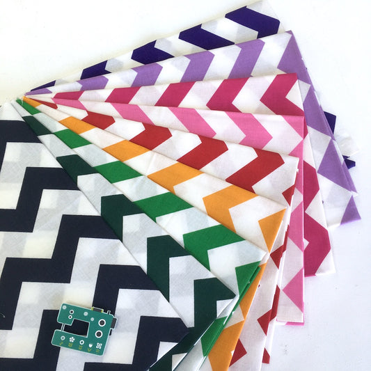 Frumble Fabrics - x9 Chevron Colours - FQ Bundle