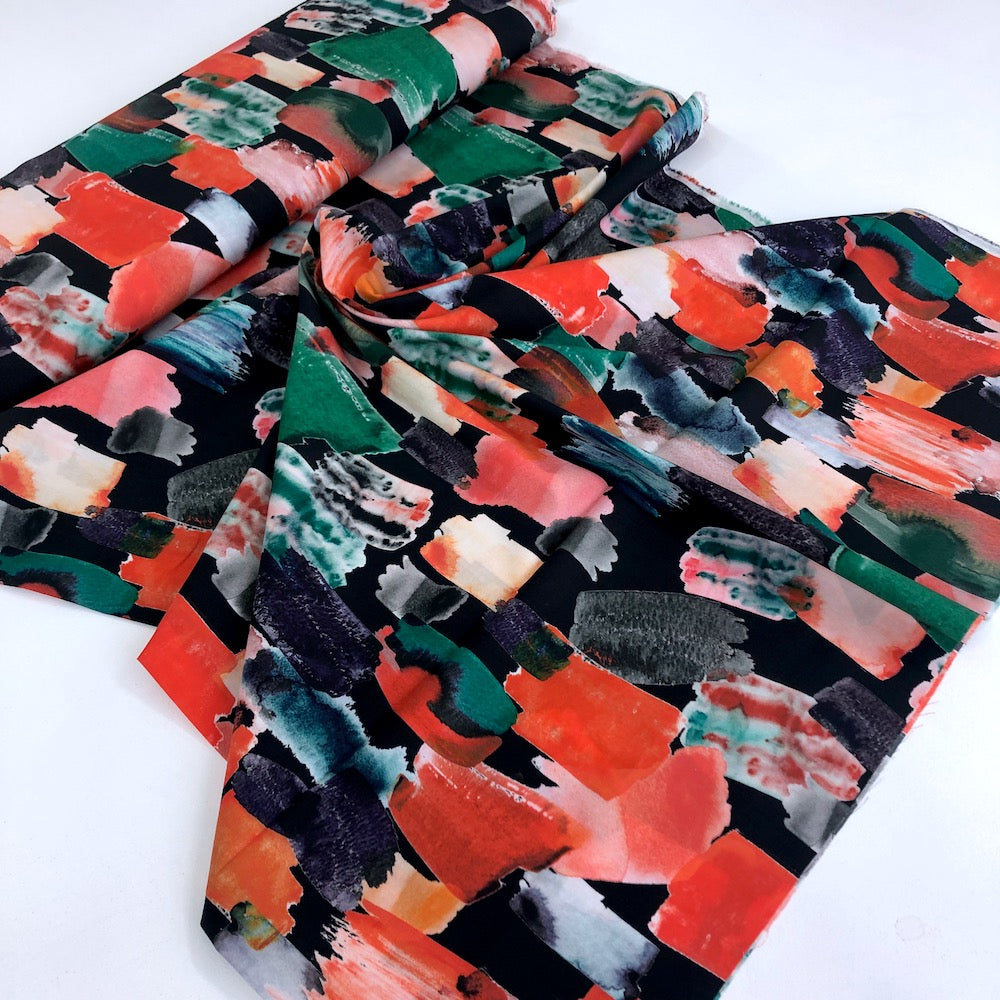 Lady McElroy - Cotton Lawn Fabric - Brushstroke Scarlett