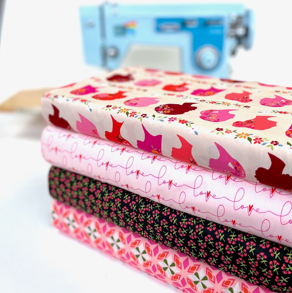 Art Gallery Fabrics - Open Heart - Sweet Floret Cerise (Per Metre)