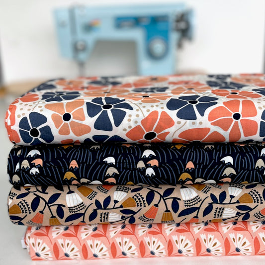Cloud 9 Rayon Fabric - Floral Deco - Flower (Per Metre)