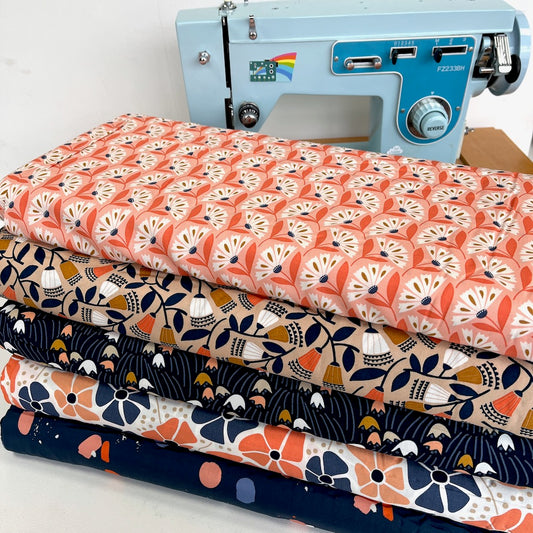 Cloud 9 Rayon Fabric - Floral Deco - Bell Flowers (Per Metre)