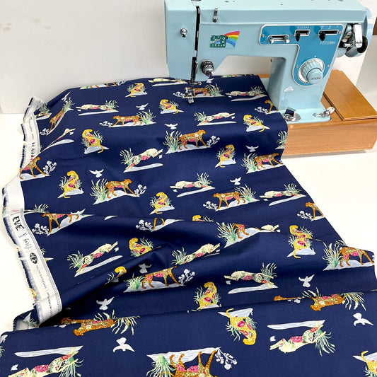Art Gallery Fabrics - Eve - Untamed Nature Wild Navy (Per Metre)