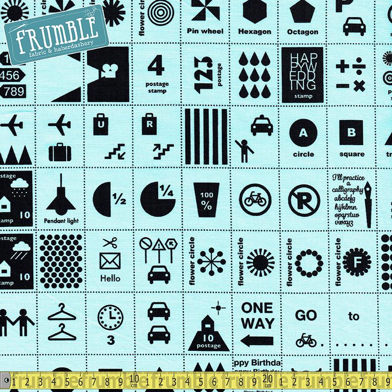 First Of Infinity Stamps Blue - Frumble Fabrics
