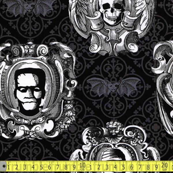 Haunted Gallery Grey Fabric by Michael Miller
