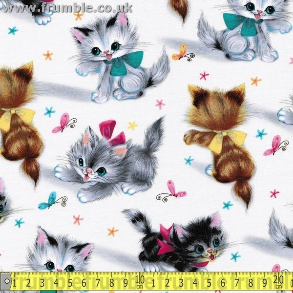 Kitties Cream - Frumble Fabrics