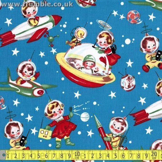Retro Rocket Rascal Multi - Frumble Fabrics