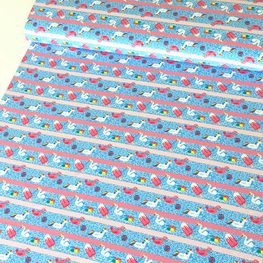 Pool Party Swimming Lanes Aqua Jersey Print - Frumble Fabrics