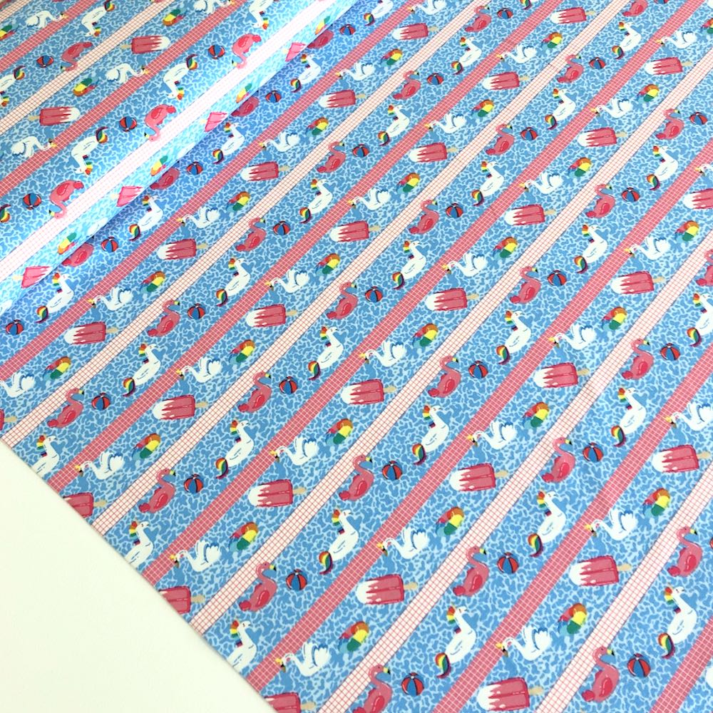 Pool Party Swimming Lanes Aqua Jersey Print - Frumble Fabrics