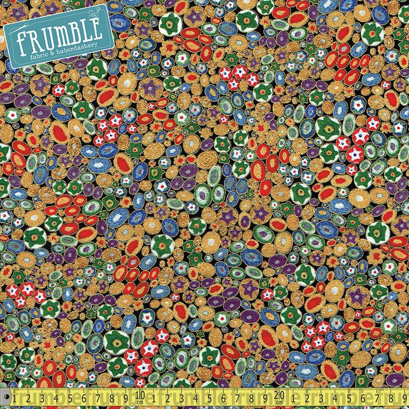 Gustav Klimt Millefiori Multi Metallic - Frumble Fabrics
