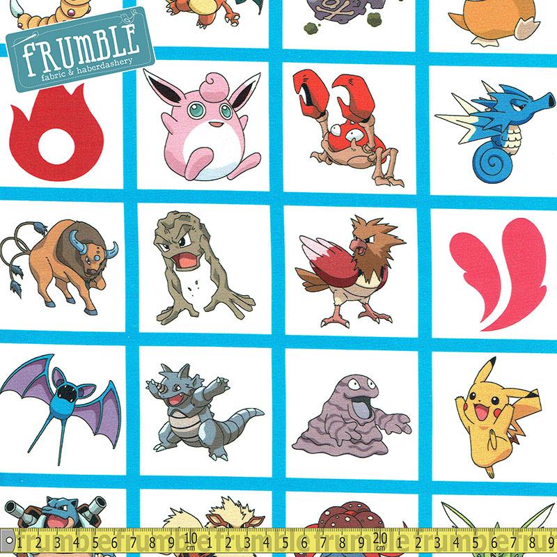 Pokemon Character Grid Multi - Frumble Fabrics