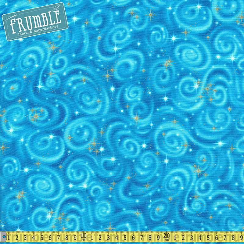Stargazers Swirl Metallic Sky - Frumble Fabrics