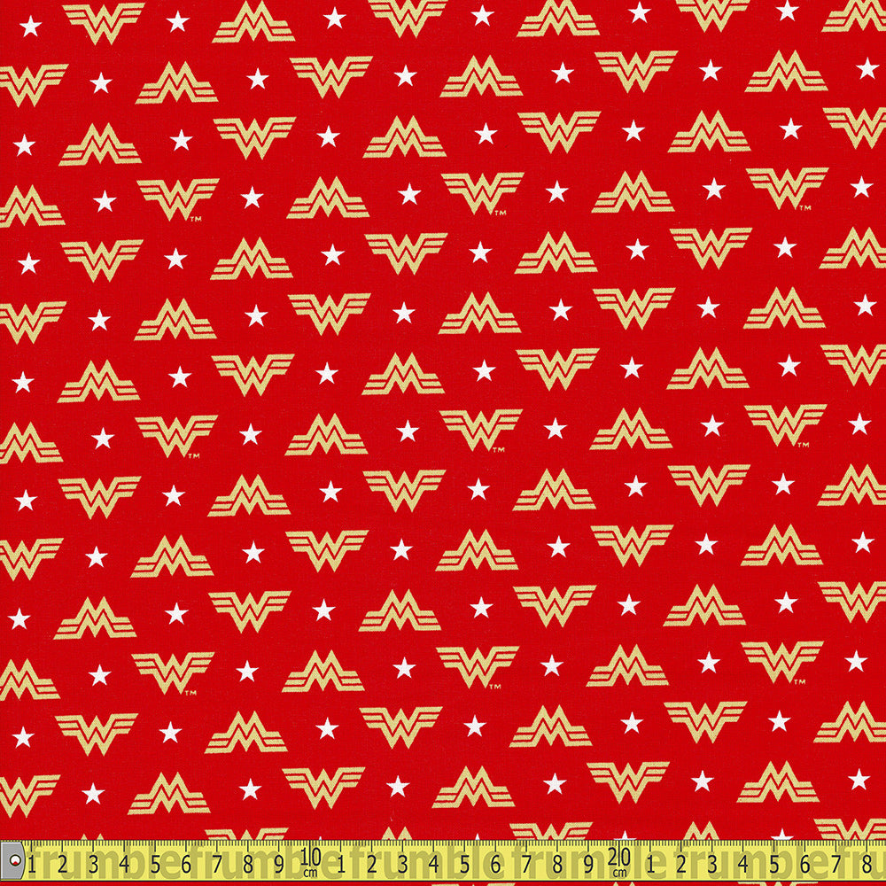 Wonder Woman - WW84 Logo and Stars Red (Per Metre)