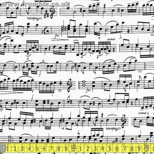 Musical Notes Black & White - Frumble Fabrics