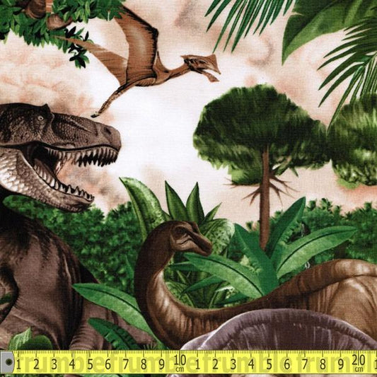 T-Rex Dinos Green - Frumble Fabrics