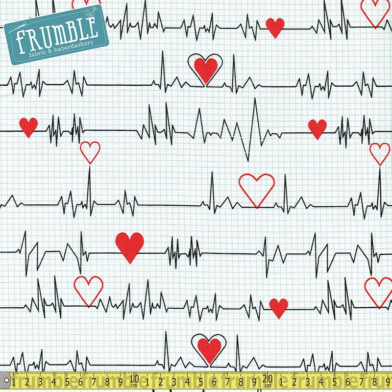 Calling All Nurses Heart Beat White - Frumble Fabrics