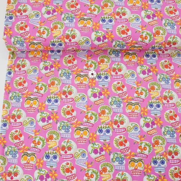 Mini Calaveras Hot Pink - Frumble Fabrics