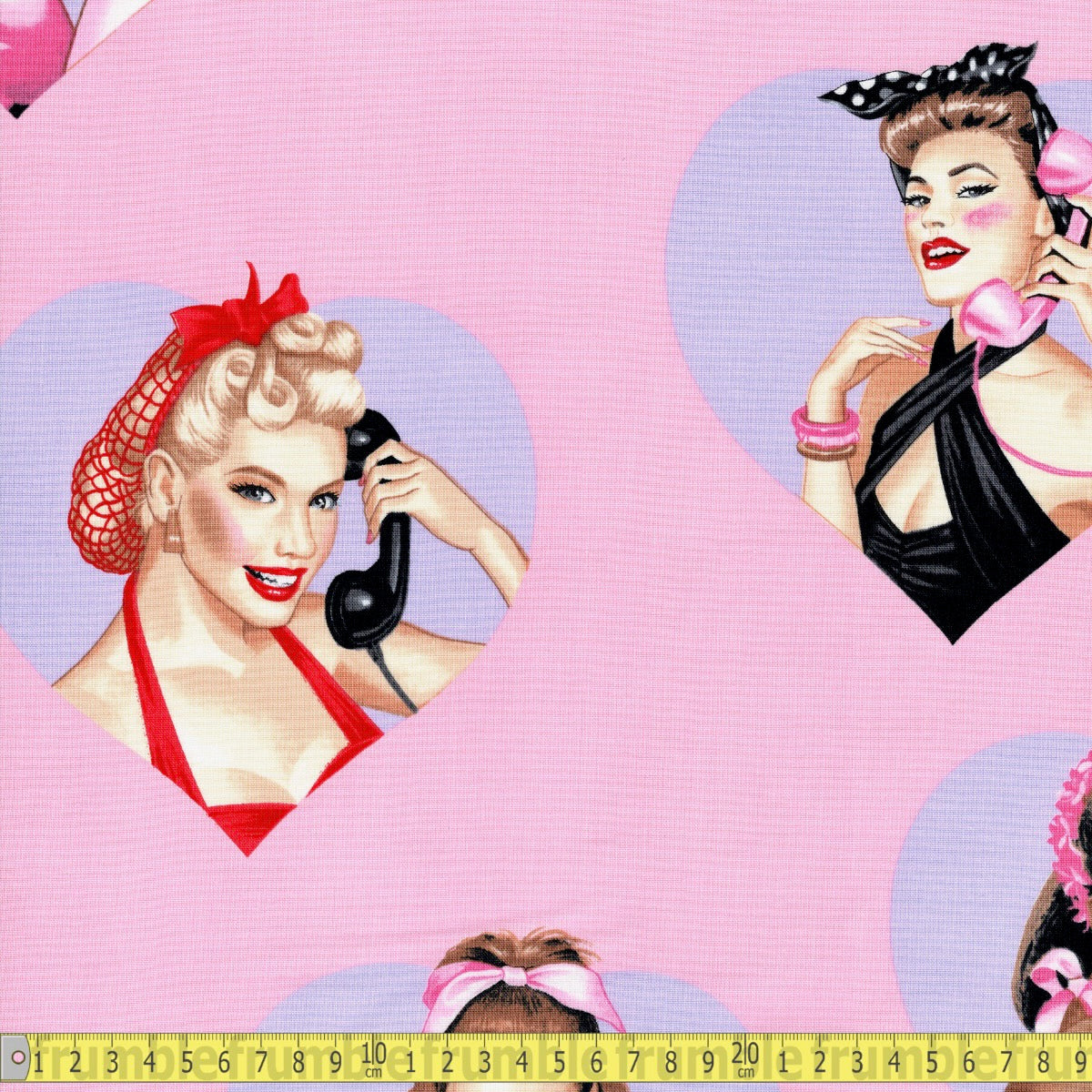 Alexander Henry - Dial Love - Pink - Sewing and Dressmaking Fabric