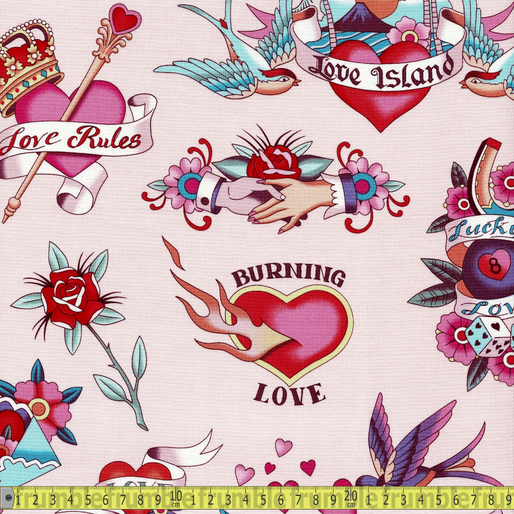 Alexander Henry - Nicoles Prints - True Love Blush Pink Sewing and Dressmaking Fabric