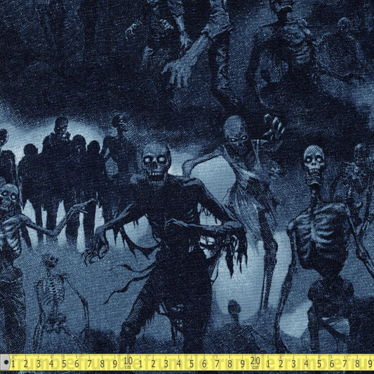 Alexander Henry - Tombsday - Midnight Blue - Sewing and Dressmaking Fabric