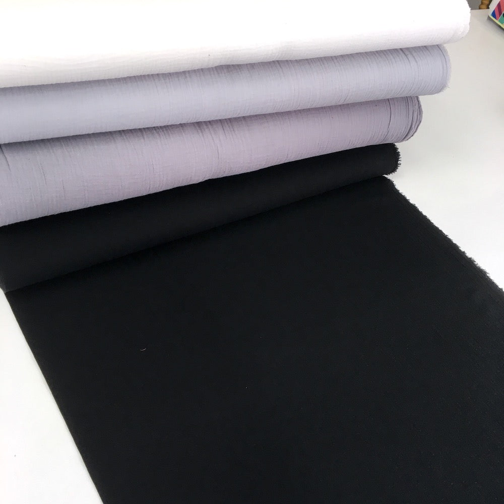 Remnant of Organic Double Gauze - GOTS Muslin Solids - Black (108cm)