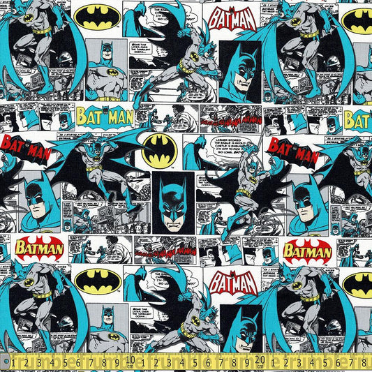 Camelot - Licensed Cottons - DC Batman Comic Strip Multi Sewing Fabric