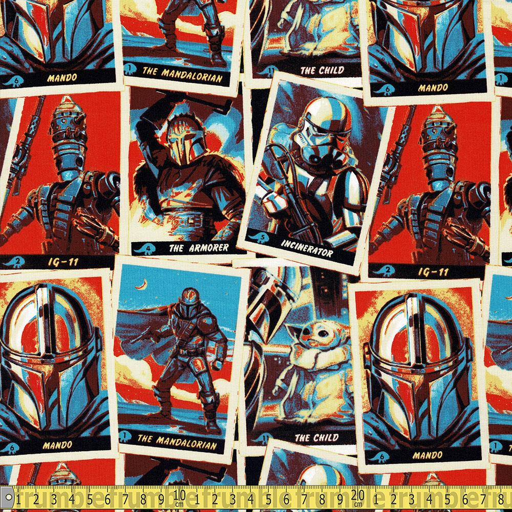 Camelot - Licensed Cottons - Star Wars Mandalorian Trading Cards Multi Sewing Fabric