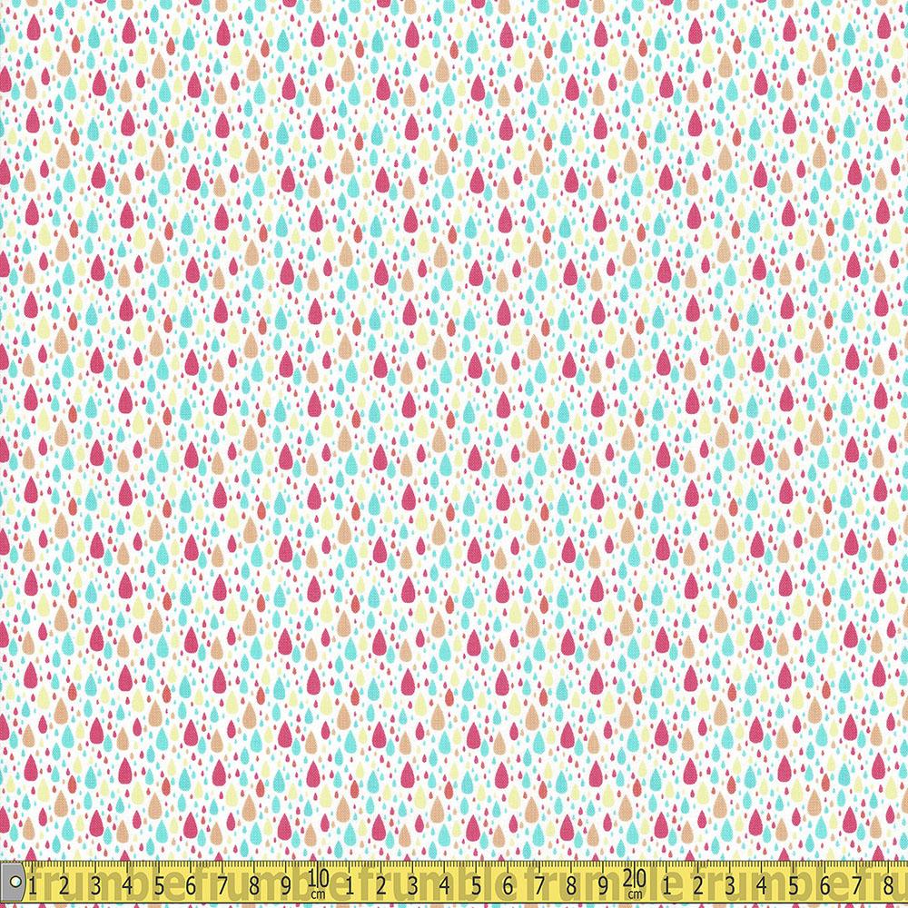 Camelot Fabric - Be The Rainbow - Bright Raindrops Sewing and Dressmaking Fabric