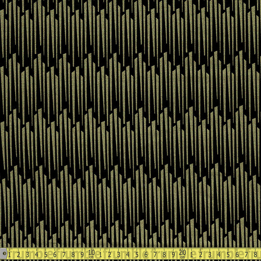 Camelot Fabrics - Emma and Mila - Nightfall Tassels Gold Black Sewing and Dressmaking Fabric