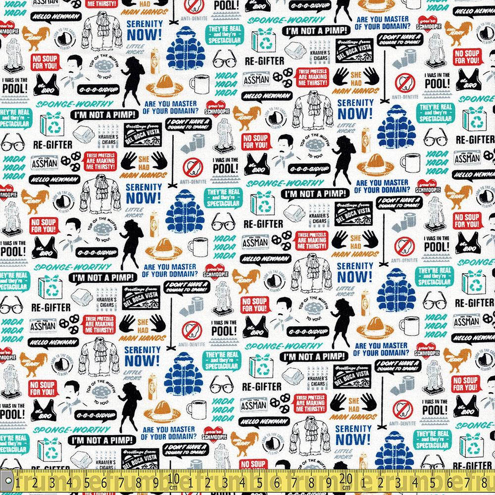 Camelot Fabrics - Seinfeld - Noteworthy Moments White Sewing and Dressmaking Fabric
