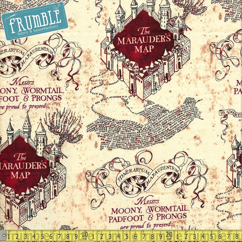 Harry Potter Marauders Map Tan - Frumble Fabrics