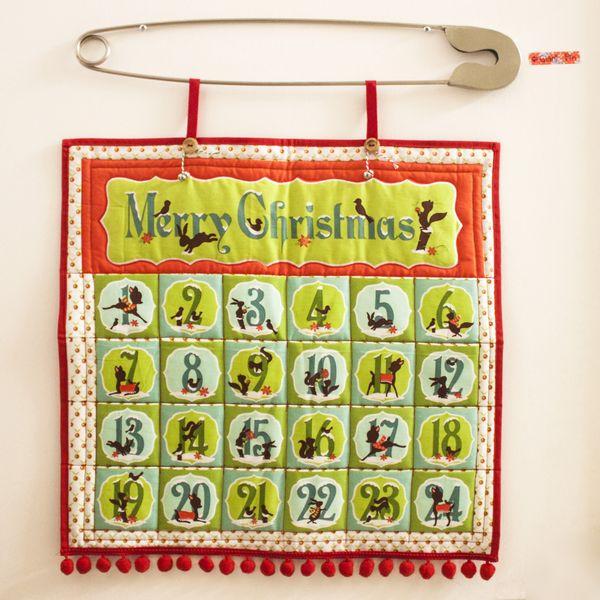 Alpine Wonderland Advent Calendar Red Fabric by Riley Blake Frumble