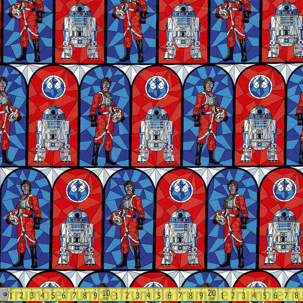 Classic Star Wars Stained Glass Rebellion - Korean Woven Fabric - Multi Sewing and Dressmaking Fabric