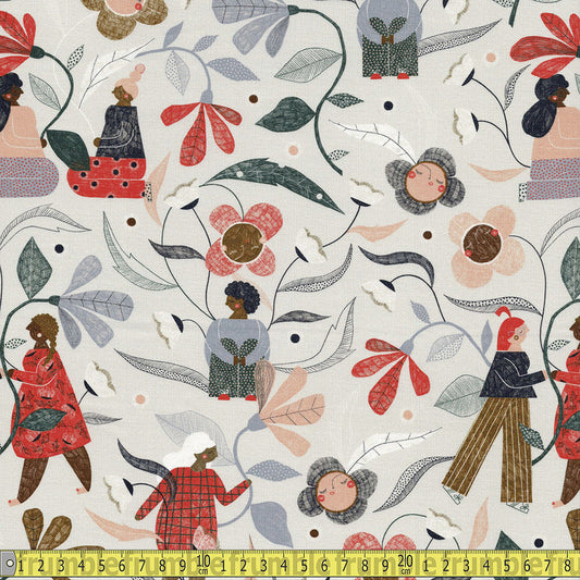Cloud 9 Fabrics - Bloom Togethers - Garden Gather Grey Sewing and Dressmaking Fabric