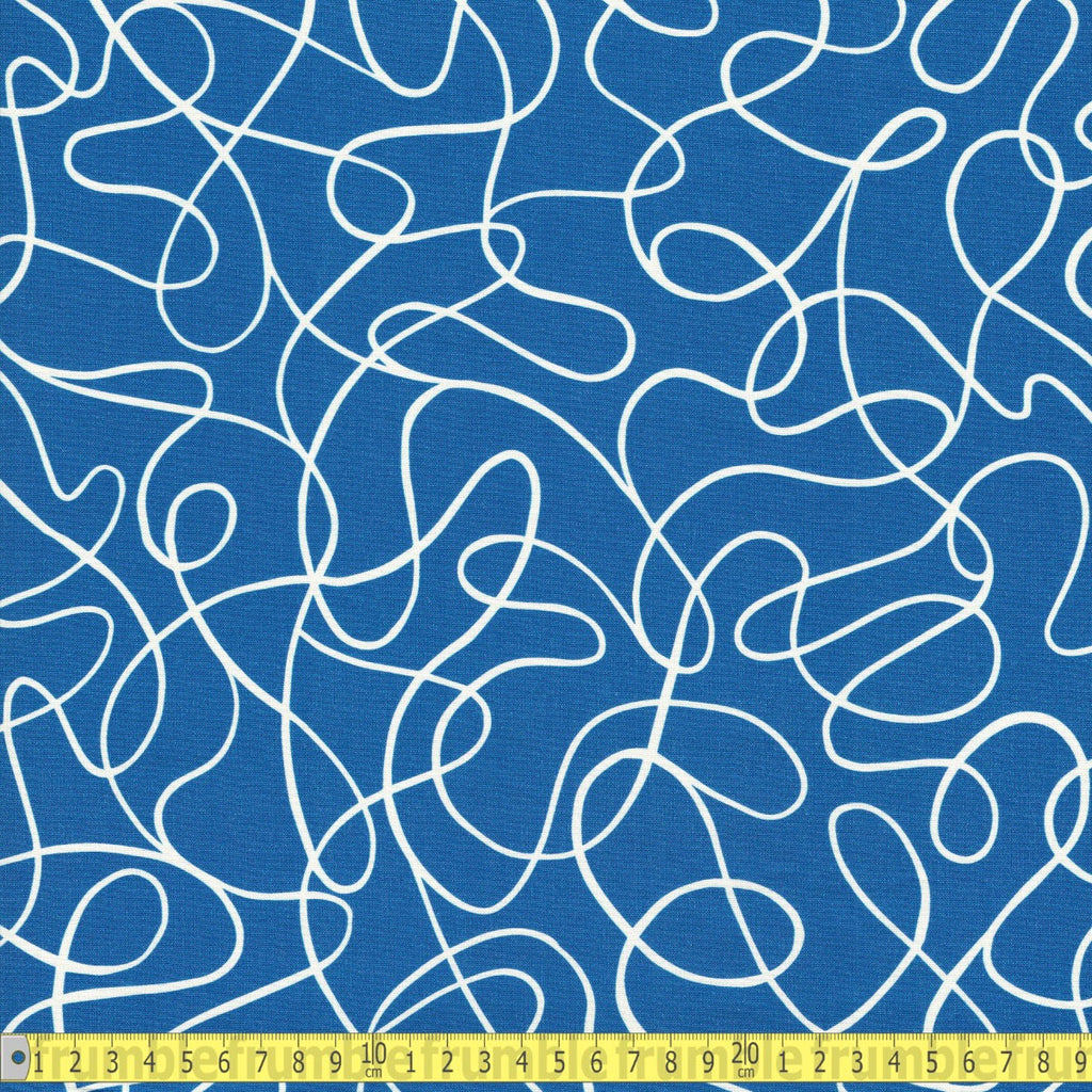 Cloud 9 Organic Cottons - Following Dreams - Sweet Loops Blue - Sewing and Dressmaking Fabric