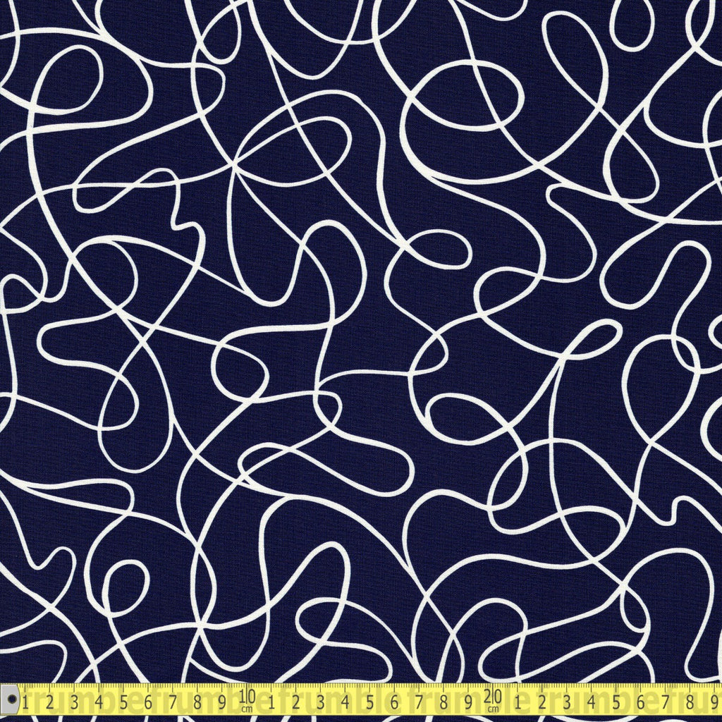 Cloud 9 Organic Cottons - Following Dreams - Sweet Loops Navy - Sewing and Dressmaking Fabric