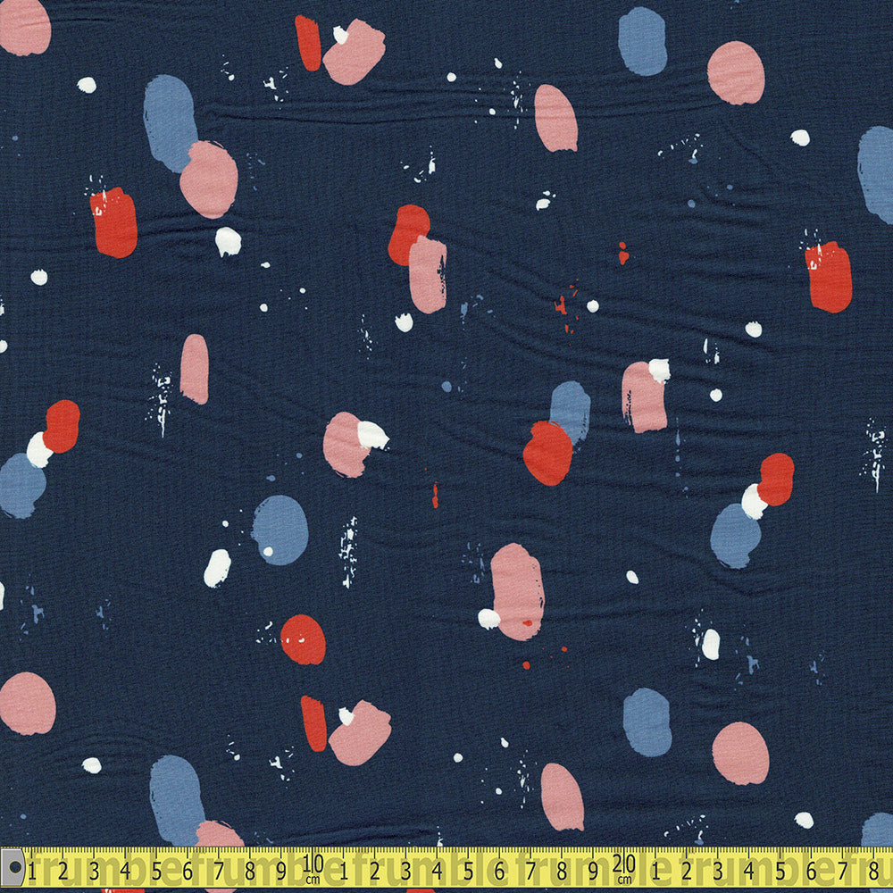 Cloud 9 Rayon Fabric - Rayon 2020 - Dabble Navy Sewing and Dressmaking Fabric