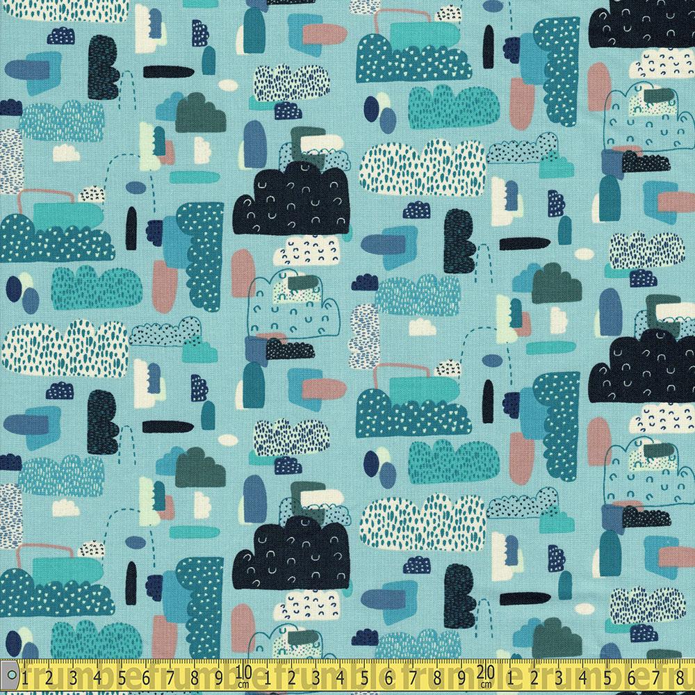 Cotton and Steel - Mystical - Cloud Nine Light Teal Sewing Fabric