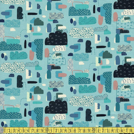 Cotton and Steel - Mystical - Cloud Nine Light Teal Sewing Fabric
